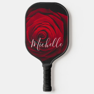 Raquette De Pickleball Monographie personnalisée rose rouge photo vintage