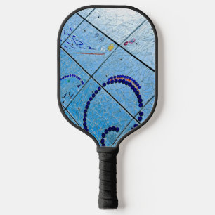 Raquette De Pickleball Mosaïque de miroir bleu Abstrait