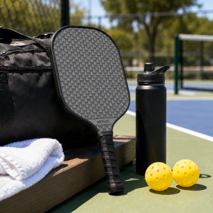 Raquette De Pickleball Mosaïque de Triangle Monochrome Nom Personnalisé