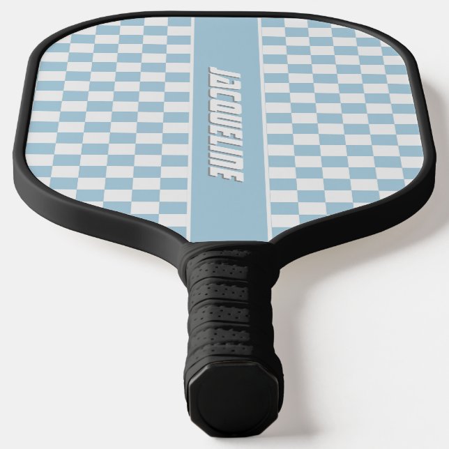 Raquette De Pickleball Motif À damiers bleu (Poser)