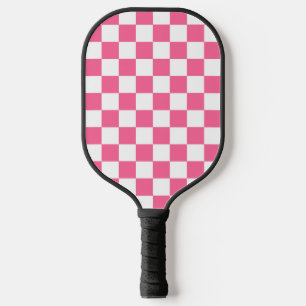 Raquette De Pickleball Motif À damiers chèque rose blanc