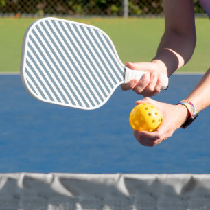 Raquette De Pickleball Motif à rayures diagonales bleues et blanches
