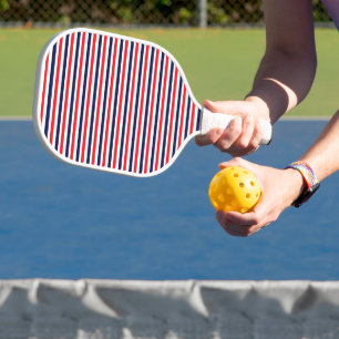 Raquette De Pickleball Motif à rayures rouge, bleu et blanc