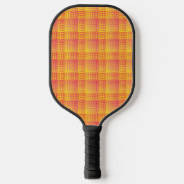 Raquette De Pickleball Motif Abstrait à Damier Rouge Jaune