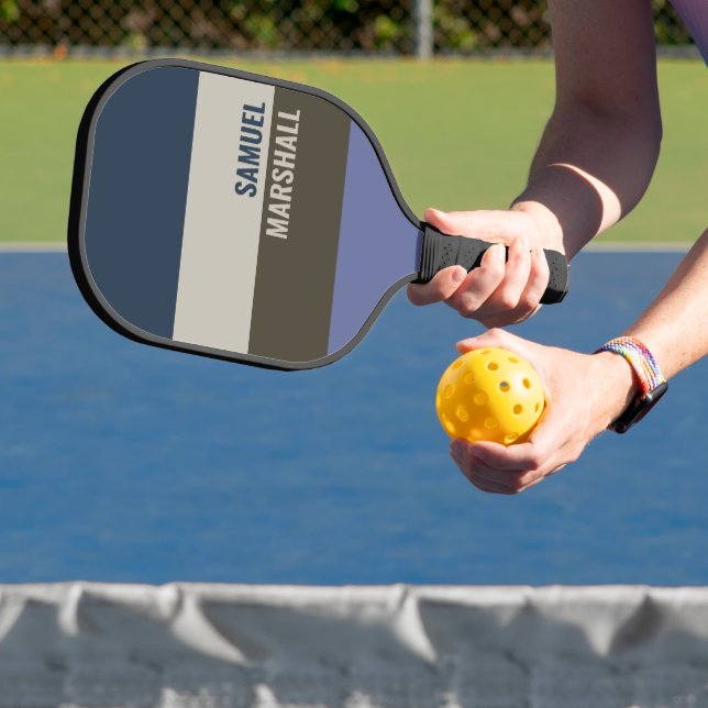 Raquette De Pickleball Motif Bleu et Brown rayures (Insitu)