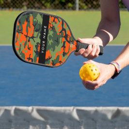 Raquette De Pickleball Motif Camouflage orange, Votre nom, Personnaliser