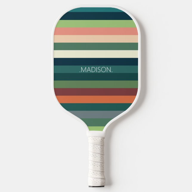 Raquette De Pickleball Motif de bandes de couleur personnalisé (Recto)