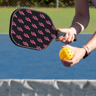 Raquette De Pickleball Motif de boulon à éclair de néon rose