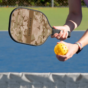 Raquette De Pickleball Motif de camouflage du désert, Votre nom, Personna