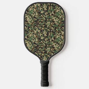 Raquette De Pickleball Motif de camouflage vert, noir et marron