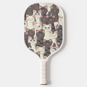 Raquette De Pickleball Motif de chats blancs et gris