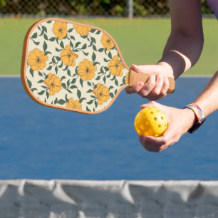 Raquette De Pickleball Motif de fleurs de crapaud orange