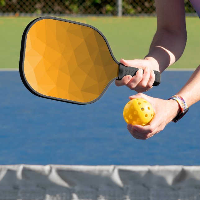 Raquette De Pickleball Motif de maillage géométrique dégradé orange (Insitu)