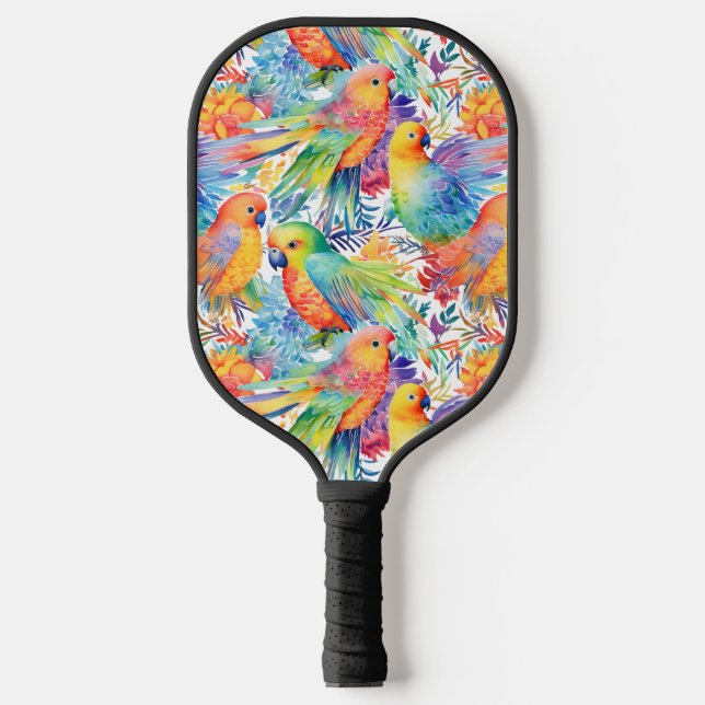 Raquette De Pickleball Motif de perruches colorées (Recto)