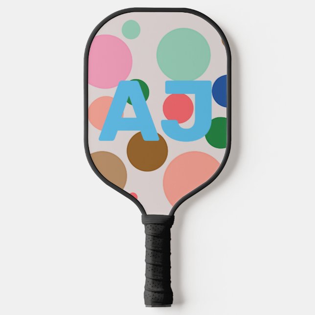 Raquette De Pickleball Motif de point monogramme personnalisé (Recto)