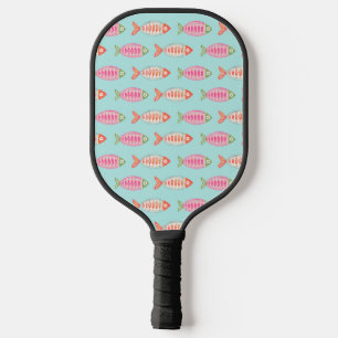 Raquette De Pickleball Motif de poissons d'été colorés côtiers