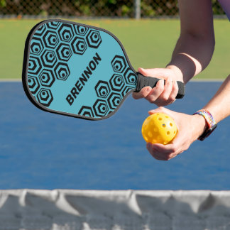 Raquette De Pickleball Motif de style d'art polygonal hexagonal cool pers