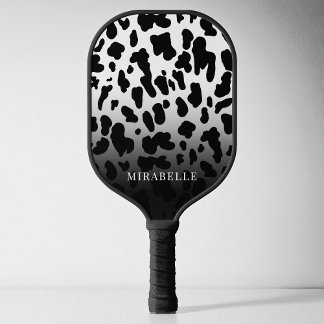 Raquette De Pickleball Motif de vache noir et blanc mignon d'animal moder