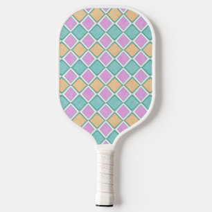 Raquette De Pickleball Motif diamant prisme Harlequin pastel
