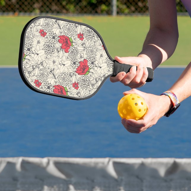 Raquette De Pickleball Motif du jardin de fleurs de pavot (Insitu)