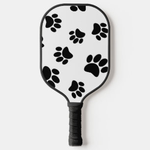 Raquette De Pickleball Motif Empreinte de patte de chien noir