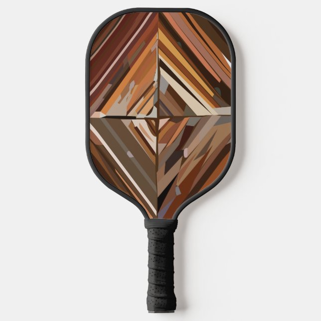 Raquette De Pickleball Motif en bois de diamant géométrique moderne (Recto)