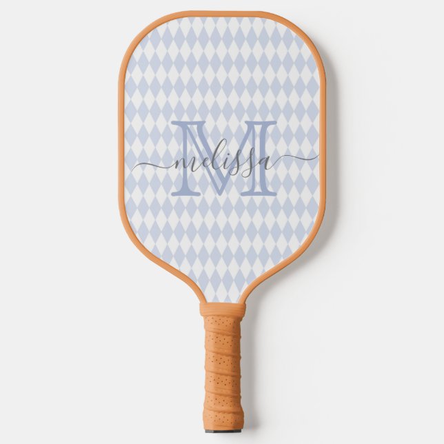 Raquette De Pickleball Motif en forme de diamant rose bleu rétro (Recto)
