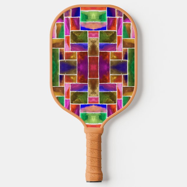 Raquette De Pickleball motif en vitrail Abstrait (Recto)