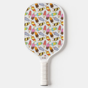 Raquette De Pickleball Motif Personnalisé Monogramme Crème glacée Popsicl