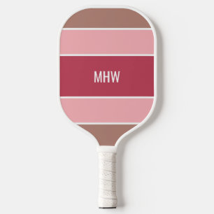 Raquette De Pickleball Motif rayures monogramme personnalisé