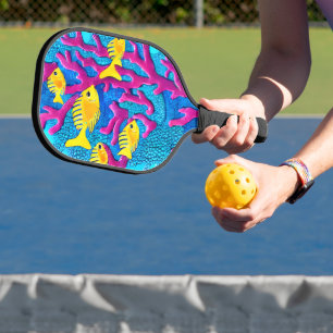 Raquette De Pickleball Motif sans fil de poissons tropicaux