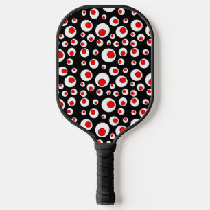 Raquette De Pickleball Motifs géométriques clairs Cercles blancs rouges N
