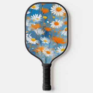 Raquette De Pickleball Mouvement fleur sauvage en Lavage bleu doux