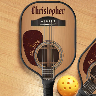 Raquette De Pickleball Musicien de guitare acoustique Guitariste Nom marr