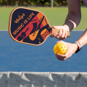 Raquette De Pickleball Musique Abstraite nom et texte personnalisés