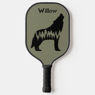 Raquette De Pickleball Nature cool Arbres extérieurs   Monogramme moderne