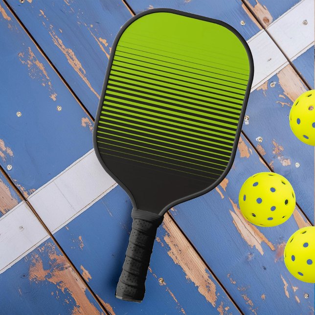 Raquette De Pickleball Neon Green Sports Noir moderne Fraîche (Créateur téléchargé)