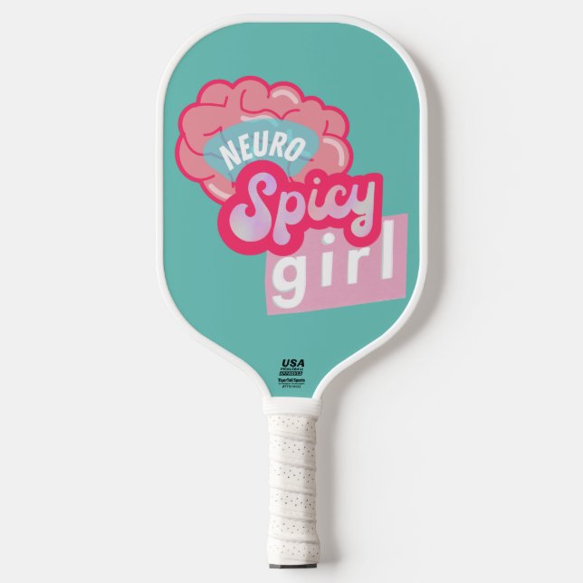Raquette De Pickleball 'NeuroSpicy girl' Neurodiversité (Recto)