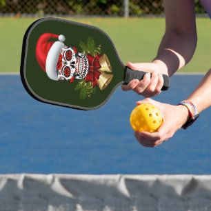 Raquette De Pickleball Noël Père Noël Jour Du Crâne Sugar Morts