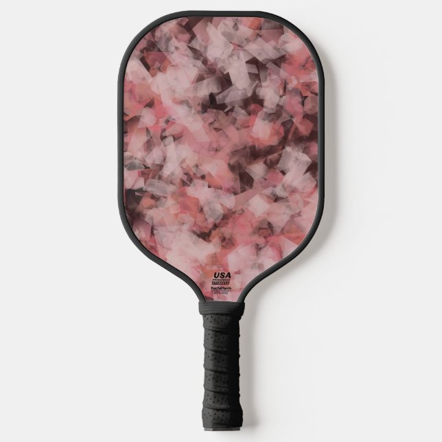 Raquette De Pickleball Noir gris rose blanc moderne géométrique Abstrait (Recto)