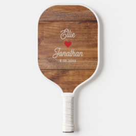 Raquette De Pickleball Nom du couple mariage, Coeur, Date, Simple Personn
