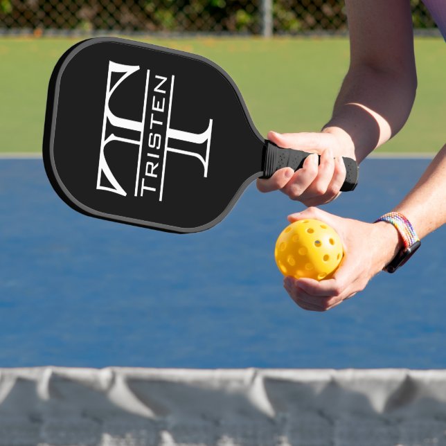 Raquette De Pickleball Nom du monogramme Initiales classiques (Insitu)