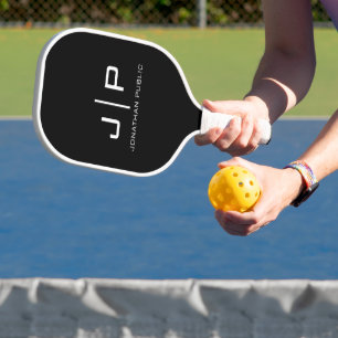 Raquette De Pickleball Nom du monogramme Modèle élégant Impression recto 
