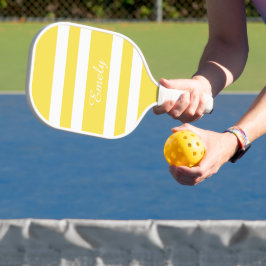 Raquette De Pickleball Nom du script jaune moderne