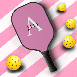 Raquette De Pickleball Nom et initiales de Pastel Rose de base