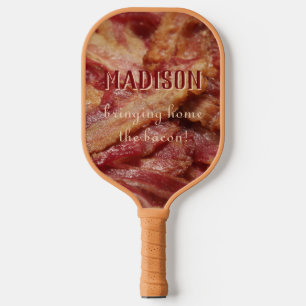 Raquette De Pickleball Nom et texte personnalisés BACON