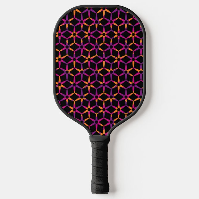 Raquette De Pickleball Nom géométrique géométrique super rétro (Recto)