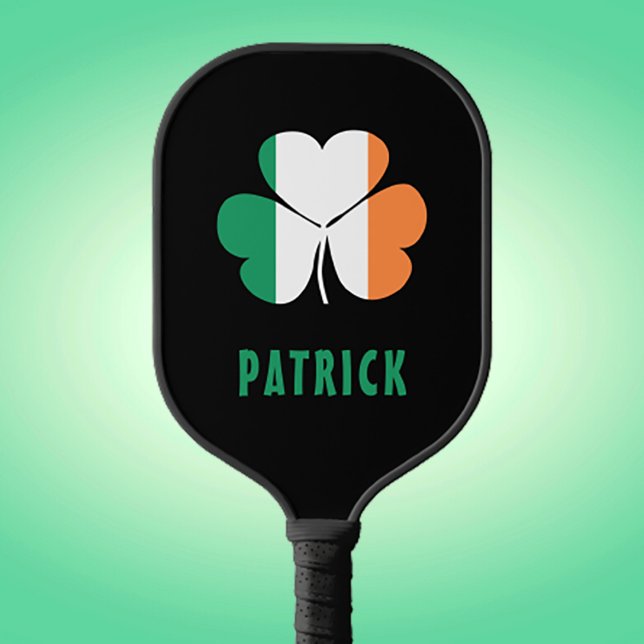 Raquette De Pickleball Nom personnalisé Celtic Irlande Shamrock Drapeau i (Créateur téléchargé)