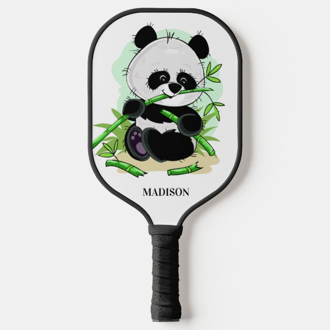 Raquette De Pickleball Nom personnalisé Cute Panda (Recto)