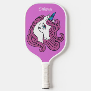 Raquette De Pickleball Nom personnalisé Cute Unicorn
